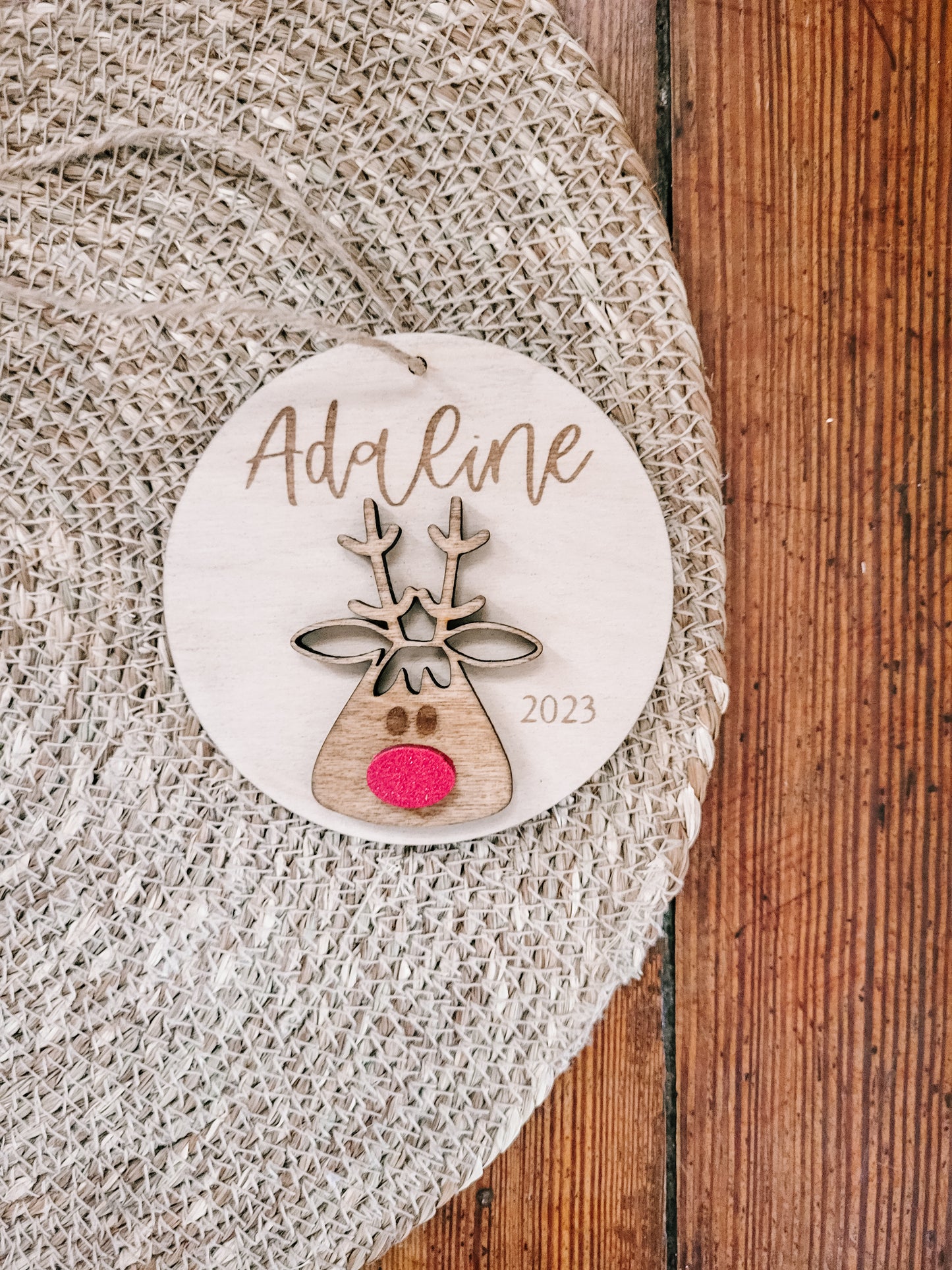 Rudolph Ornament - Sparkly Red Nose