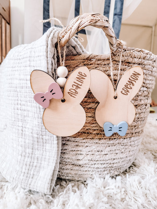 Bunny + Bow Easter Basket Tags