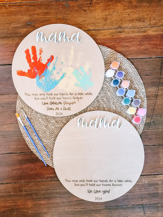 10in Mama Handprint Round